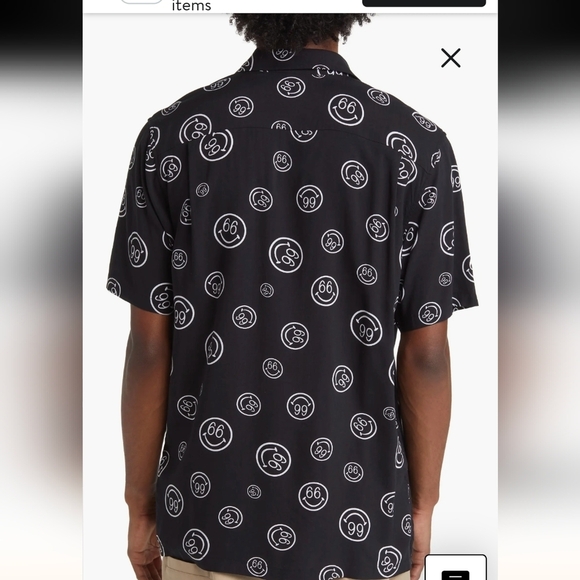 Vans Wilde Short Sleeve black Button-Up Shirt mens size Large - Picture 3 of 12